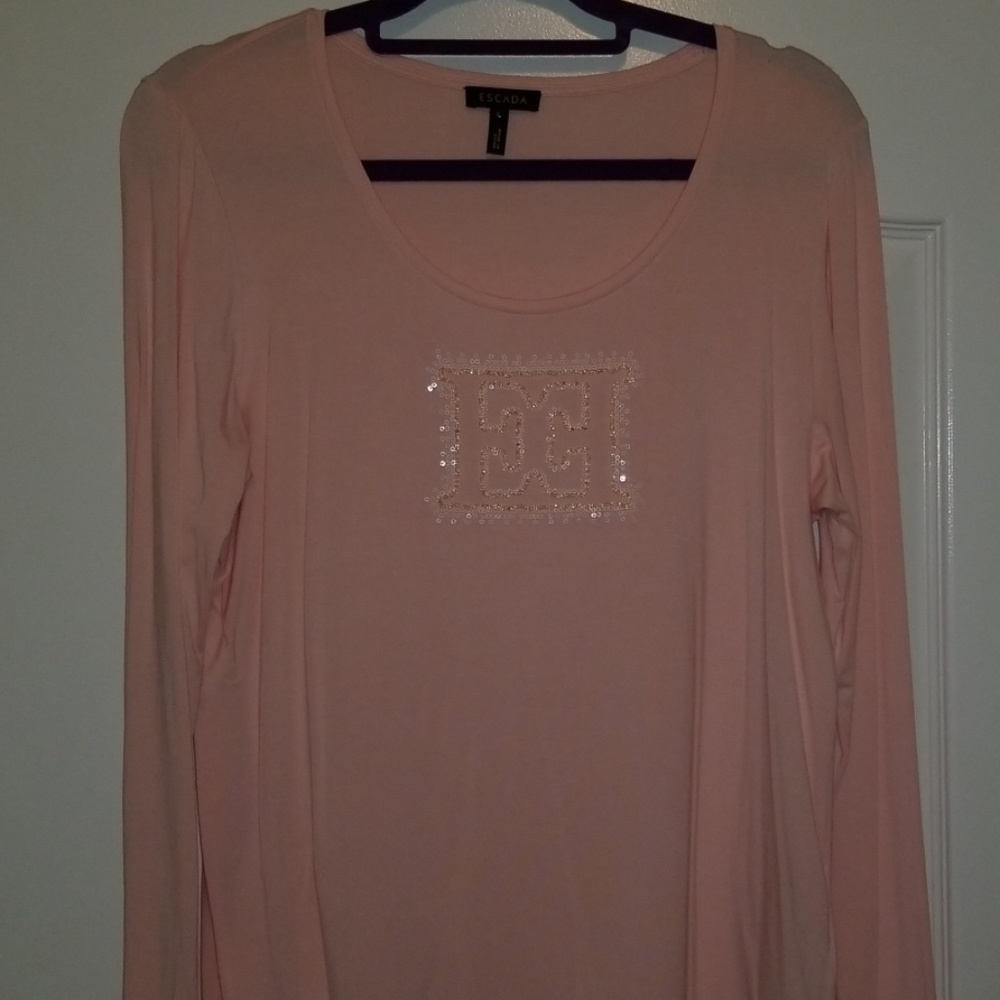 Long sleeve peach escada shirt